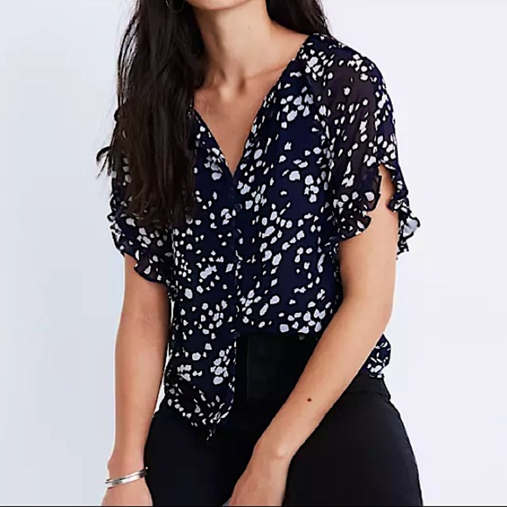 Madewell Memento Ruffle-Sleeve Top - 2X